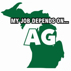 My Job Depends On Ag Sticker Decal - Michigan
