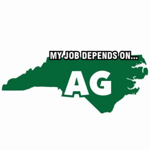 My Job Depends On Ag Sticker Decal - North Carolina