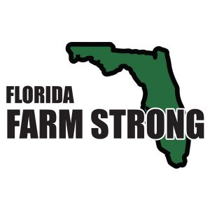 Farm Strong Sticker Decal - Florida State 3.5 Inch X 5 Inch Decal Border Cut Out.
