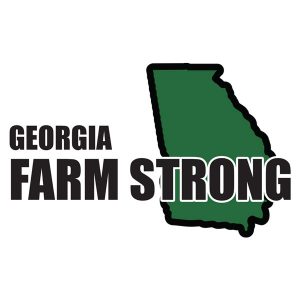 Farm Strong Sticker Decal - Georgia State 3.5 Inch X 5 Inch Decal Border Cut Out.