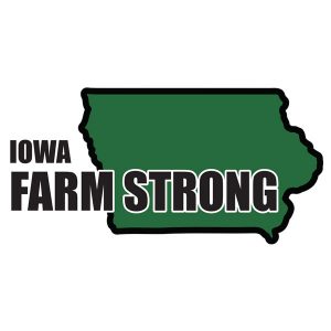 Farm Strong Sticker Decal - Iowa State 3.5 Inch X 5 Inch Decal Border Cut Out.