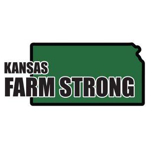 Farm Strong Sticker Decal - Kansas State 3.5 Inch X 5 Inch Decal Border Cut Out.