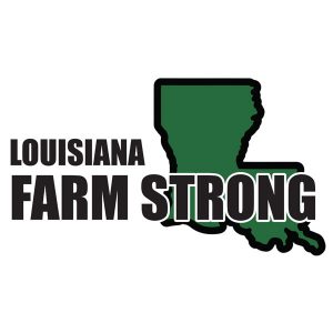 Farm Strong Sticker Decal - Louisiana State 3.5 Inch X 5 Inch Decal Border Cut Out.