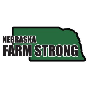 Farm Strong Sticker Decal - Nebraska State 3.5 Inch X 5 Inch Decal Border Cut Out.