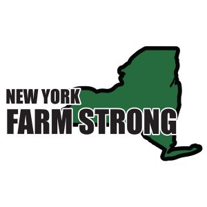 Farm Strong Sticker Decal - New York State 3.5 Inch X 5 Inch Decal Border Cut Out.