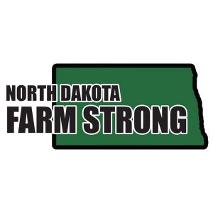 Farm Strong Sticker Decal - North Dakota State 3.5 Inch X 5 Inch Decal Border Cut Out.