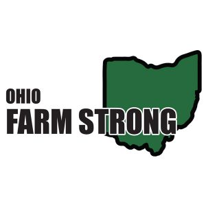Farm Strong Sticker Decal - Ohio State 3.5 Inch X 5 Inch Decal Border Cut Out.
