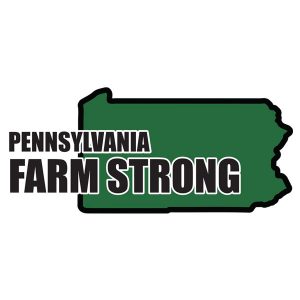 Farm Strong Sticker Decal - Pennsylvania State 3.5 Inch X 5 Inch Decal Border Cut Out.