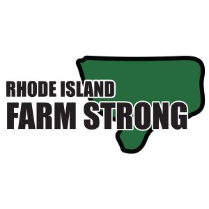 Farm Strong Sticker Decal - Rhode Island State 3.5 Inch X 5 Inch Decal Border Cut Out.