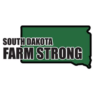 Farm Strong-Sticker Decal - South Dakota State 3.5 Inch X 5 Inch Decal Border Cut Out.
