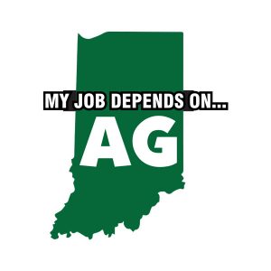 My Job Depends On Ag Sticker Decal - Indiana State