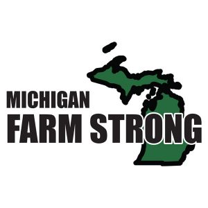 Farm Strong Sticker Decal - Michigan State 3.5 Inch X 5 Inch Decal Border Cut Out.