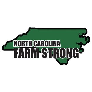 Farm Strong Sticker Decal - North Carolina 3.5 Inch X 5 Inch Decal Border Cut Out.