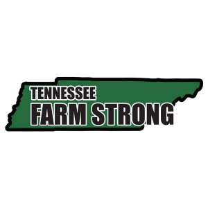 Farm Strong-Sticker Decal - Tennessee State 3.5 Inch X 5 Inch Decal Border Cut Out.